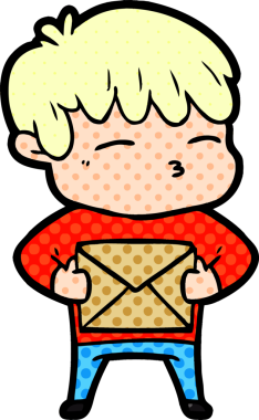 Bir insan tarafından çizilmiş meraklı bir çocuk.