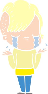 Bir insan tarafından çizilmiş düz renkli karikatür.