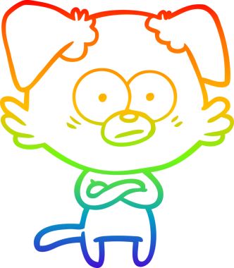 gökkuşağı gradyan çizimi bir insan tarafından çizilmiş sinirli bir köpek çizgi filmi