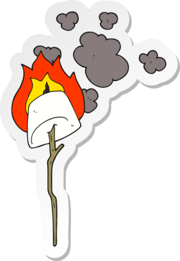 Bir insan tarafından çizilmiş kızarmış şekerlemenin çıkartması.