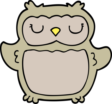 bir insan tarafından çizilmiş bir baykuş.