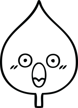 Bir insan tarafından çizilmiş dışavurumsal yaprağın çizgi çizimi