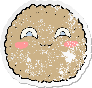 Bir insan tarafından çizilmiş karikatür bisküvisi.