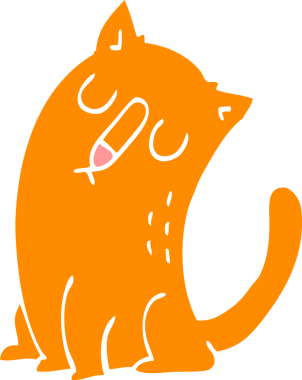 Bir insan tarafından çizilmiş komik bir kedi.