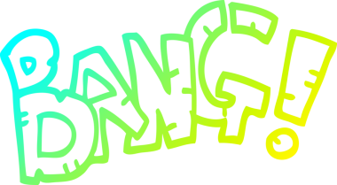 Bir insan tarafından çizilmiş bir çizgi film patlama sembolünün soğuk eğimli çizimi