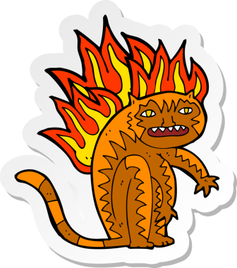 Bir kaplan çıkartması Bir insan tarafından çizilmiş parlak bir şekilde yanıyor