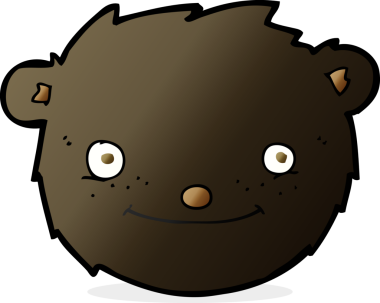 Bir insan tarafından çizilmiş siyah ayı kafası.