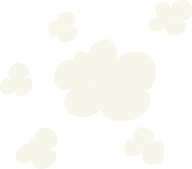 Bir insan tarafından çizilmiş buhar bulutlarının düz renk çizimi