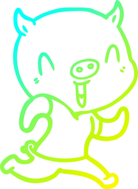 Bir insan tarafından çizilmiş mutlu çizgi film domuzu çizimi.