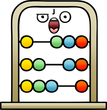 Bir insan tarafından çizilmiş bir abaküsün gölgelenmiş karikatürü