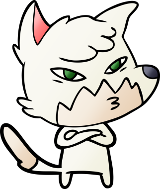 Bir insan tarafından çizilmiş akıllı çizgi film tilkisi.