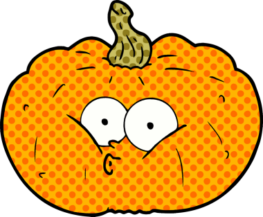 Bir insan tarafından çizilmiş bir balkabağı.