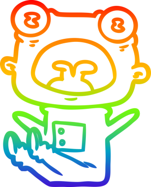 Gökkuşağı gradyan çizgi çizimi bir insan tarafından çizilmiş garip bir uzaylı çığlığı