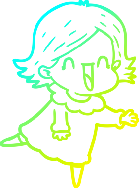 Bir insan tarafından çizilmiş mutlu bir karikatür çizimi.