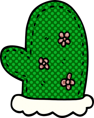 Bir insan tarafından çizilmiş karalama fırın eldivenleri.