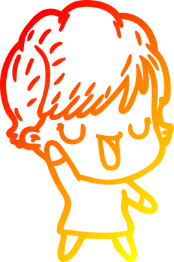 Bir insan tarafından çizilmiş bir karikatür kadın çizimi.