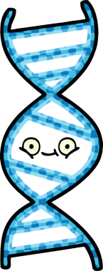 Bir insan tarafından çizilmiş bir DNA ipliğinin çizgi romanı.