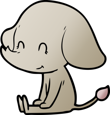 Bir insan tarafından çizilmiş şirin bir fil.