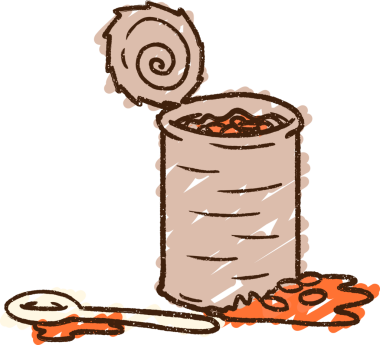 Bir insan tarafından çizilen Konserve Yemek Tebeşiri