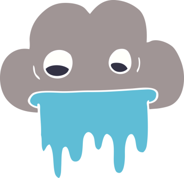 Bir insan tarafından çizilmiş karalama yağmur bulutu