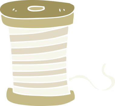Bir insan tarafından çizilen ipliğin düz renk çizimi