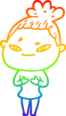 gökkuşağı gradyan çizimi bir insan tarafından çizilmiş bir karikatür kadın