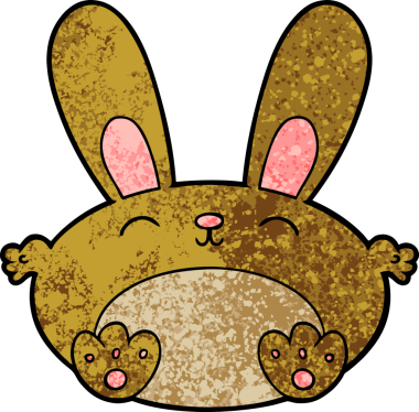 Bir insan tarafından çizilmiş çizgi film tavşanı