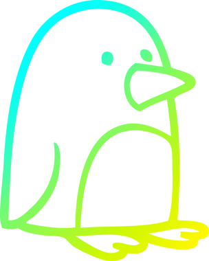 Bir insan tarafından çizilmiş küçük penguen çizgi çizimi.