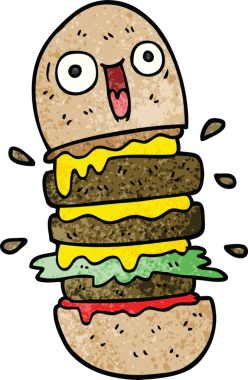 Bir insan tarafından çizilmiş karalama burgeri.