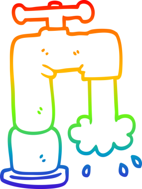 gökkuşağı gradyan çizgi çizimi bir insan tarafından çizilmiş bir karikatür musluğu