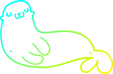 Bir insan tarafından çizilmiş, soğuk bir çizgi film mührü.