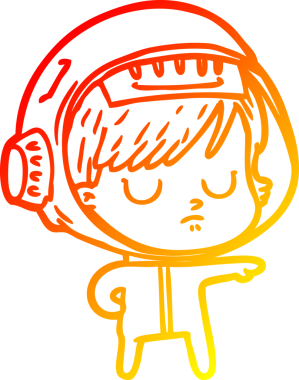 Bir insan tarafından çizilmiş bir astronot kadın çizgi çizimi.