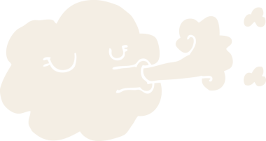 Çizgi film karalama bulutu bir insan tarafından çizilen fırtınayı emiyor