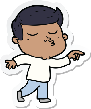 Bir insan tarafından çizilmiş bir çizgi film modelinin çıkartması.