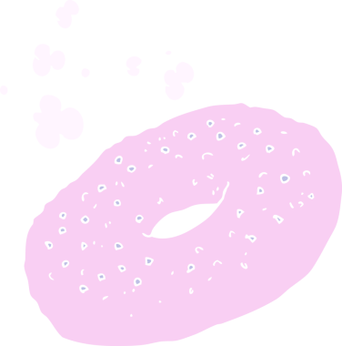 Bir insan tarafından çizilmiş simit düz renk çizimi