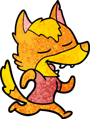 Bir insan tarafından çizilmiş tilki çizgi film karakteri