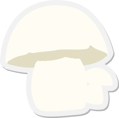 Bir insan tarafından çizilmiş vahşi mantar çıkartması.