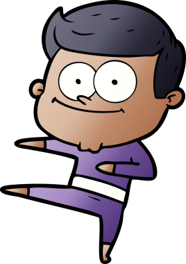 çizgi film mutlu adam dans bir insan tarafından çizilmiş