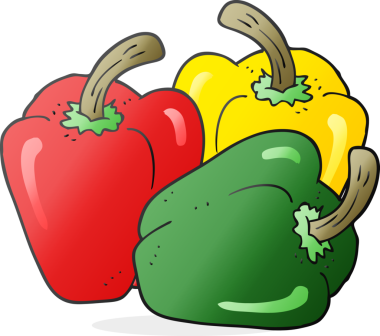 Bir insan tarafından çizilmiş karikatür biberleri.