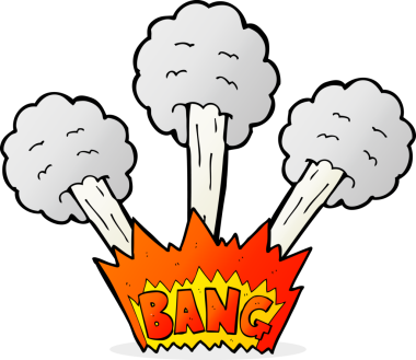 Bir insan tarafından çizilen serbest çizim çizgi film patlaması