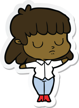 Bir insan tarafından çizilmiş ilgisiz bir karikatür çıkartması.