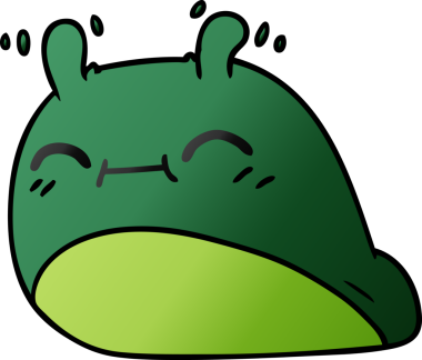 Bir insan tarafından çizilmiş mutlu bir kawaii sümüklüböceğinin gradyan çizimi.