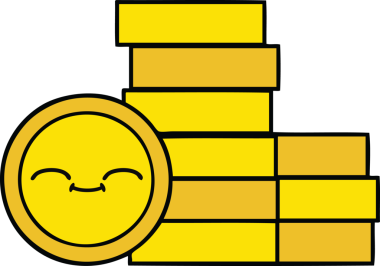 Bir insan tarafından çizilmiş sevimli bozuk para karikatürü.