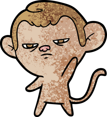 Bir insan tarafından çizilmiş çizgi maymun.