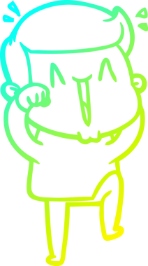 Bir insan tarafından çizilmiş, heyecanlı bir çizgi film çizimi.