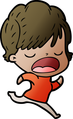 Bir insan tarafından çizilmiş bir karikatür kadın konuşuyor.