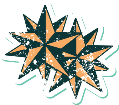 Bir insan tarafından çizilmiş yıldızların sembolik dövmeli görüntüsü