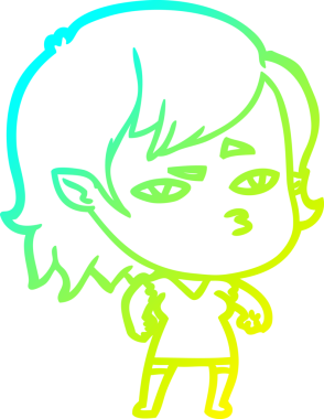 Bir insan tarafından çizilmiş bir vampir kız çizgi filmi.