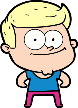 Bir insan tarafından çizilmiş mutlu bir adam.