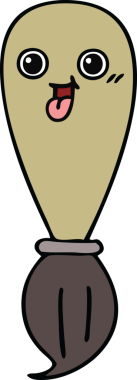 Bir insan tarafından çizilmiş güzel bir boya fırçası karikatürü.